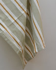 Green and White Striped Tea Towel