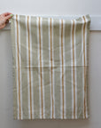 Green and White Striped Tea Towel