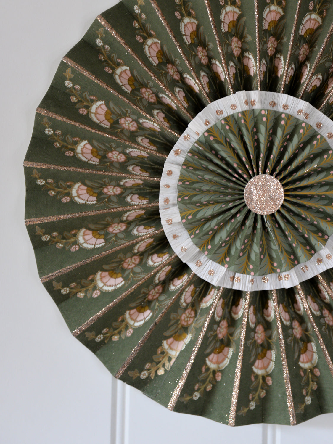 Paper Rosette Calla Olive 30 cm