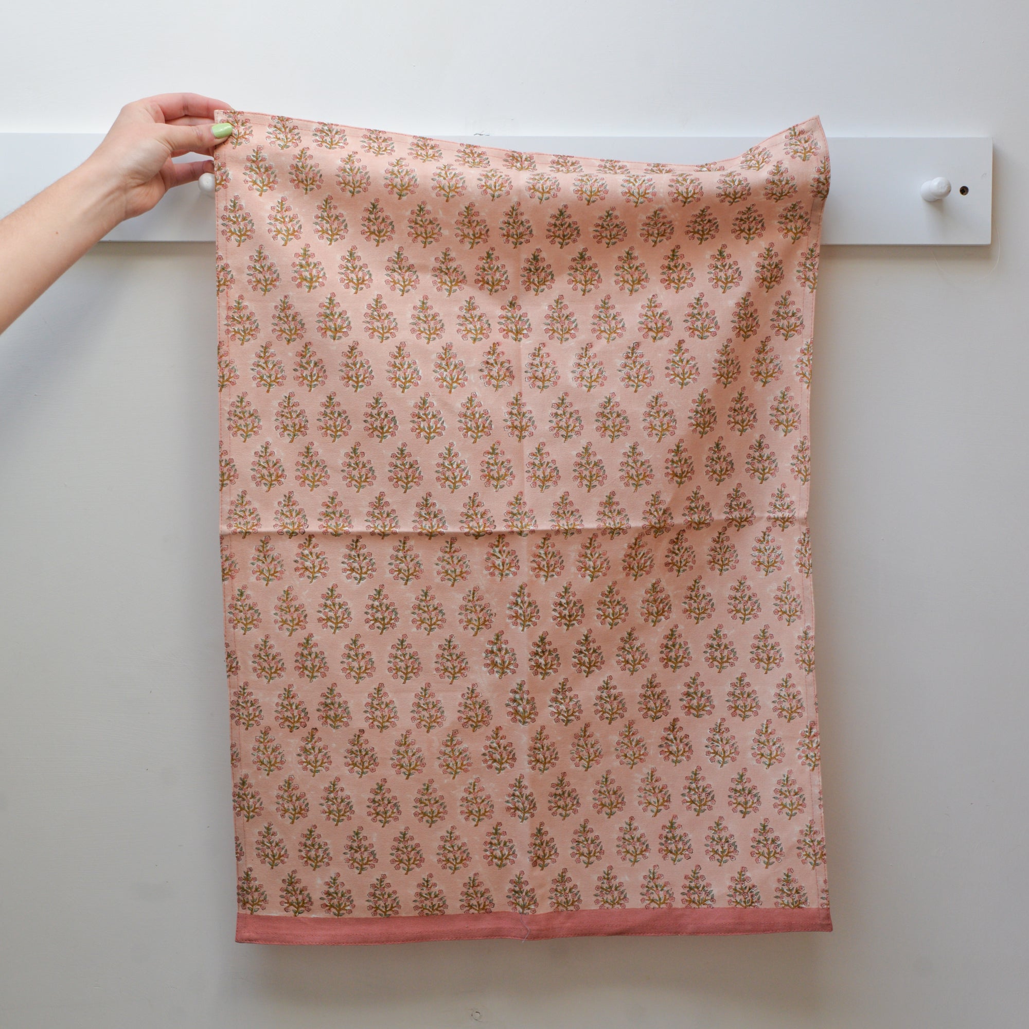 Peach Samira Floral Tea Towel