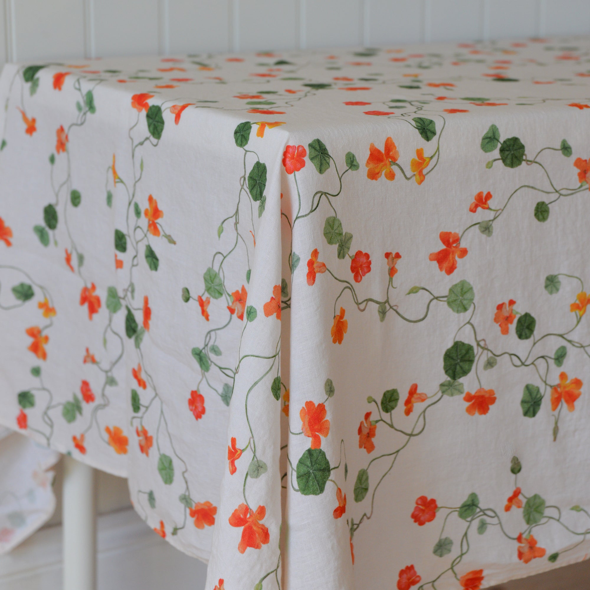 Nasturtium Linen Tablecloth