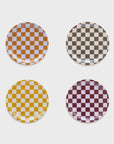 Checkered Coaster / Green and Baby Pink