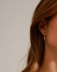Daisy Cross Hoops / Gold and Silver