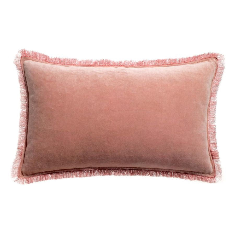 Fara Plain Cotton Velvet Cushion / Pink