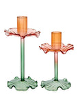 Glass Flower Candle Holder / Tall
