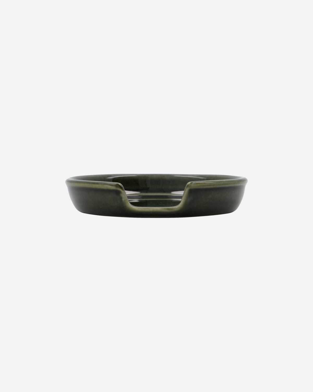 Ceramic Spoon Rest / Dark Green