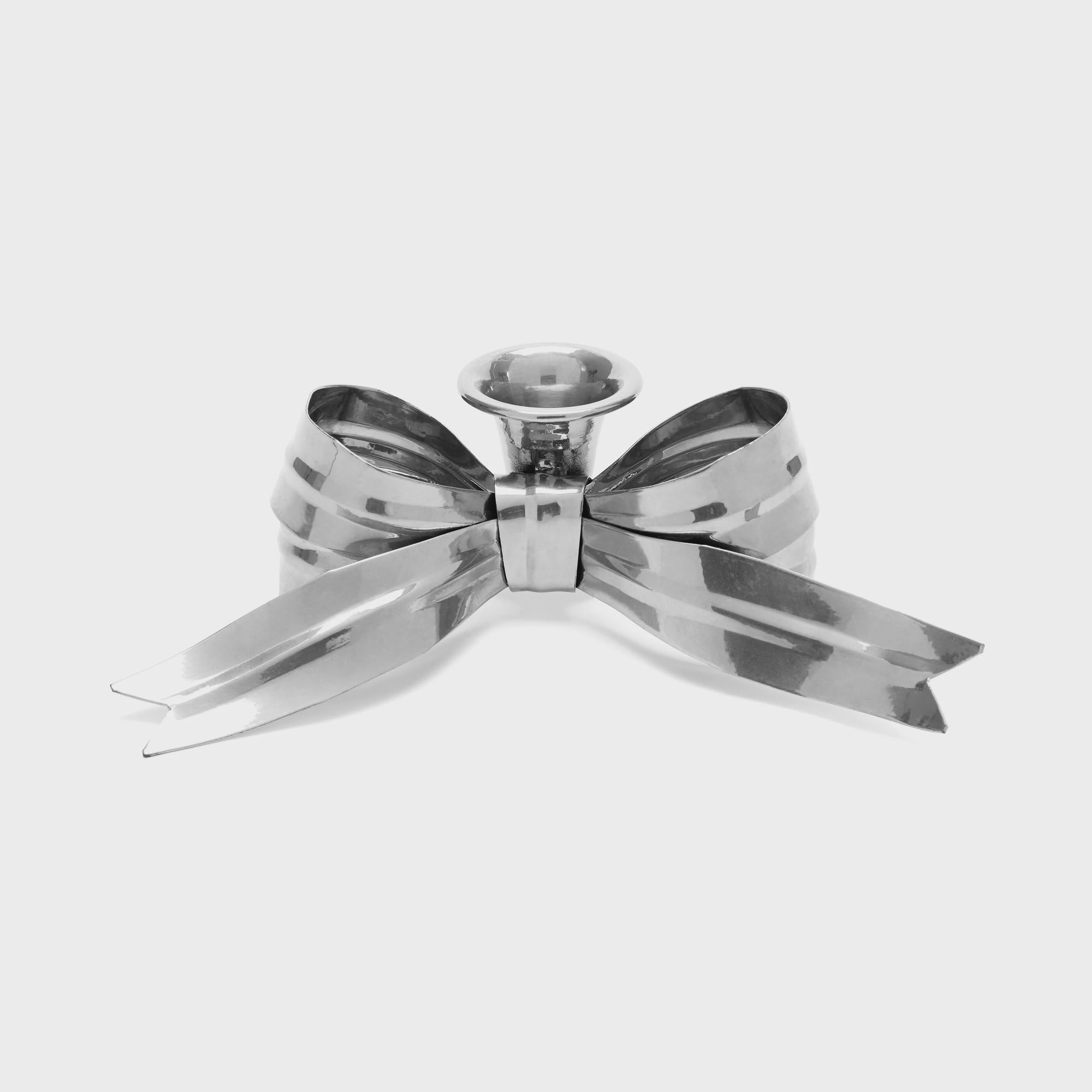 Bow Candle Holder /Silver