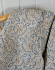 Blue and Beige Paisley Cotton Quilt