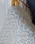 Blue and Beige Paisley Cotton Quilt
