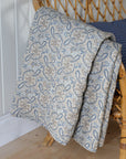 Blue and Beige Paisley Cotton Quilt