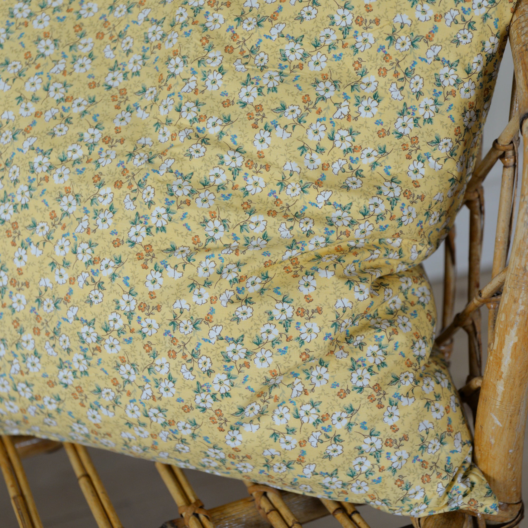 Yellow Floral Cushion 60 x 60 cm