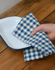 Blue and White Gingham Check Pot Holder