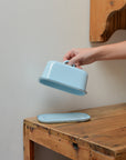 Blue Enamel Butter Box