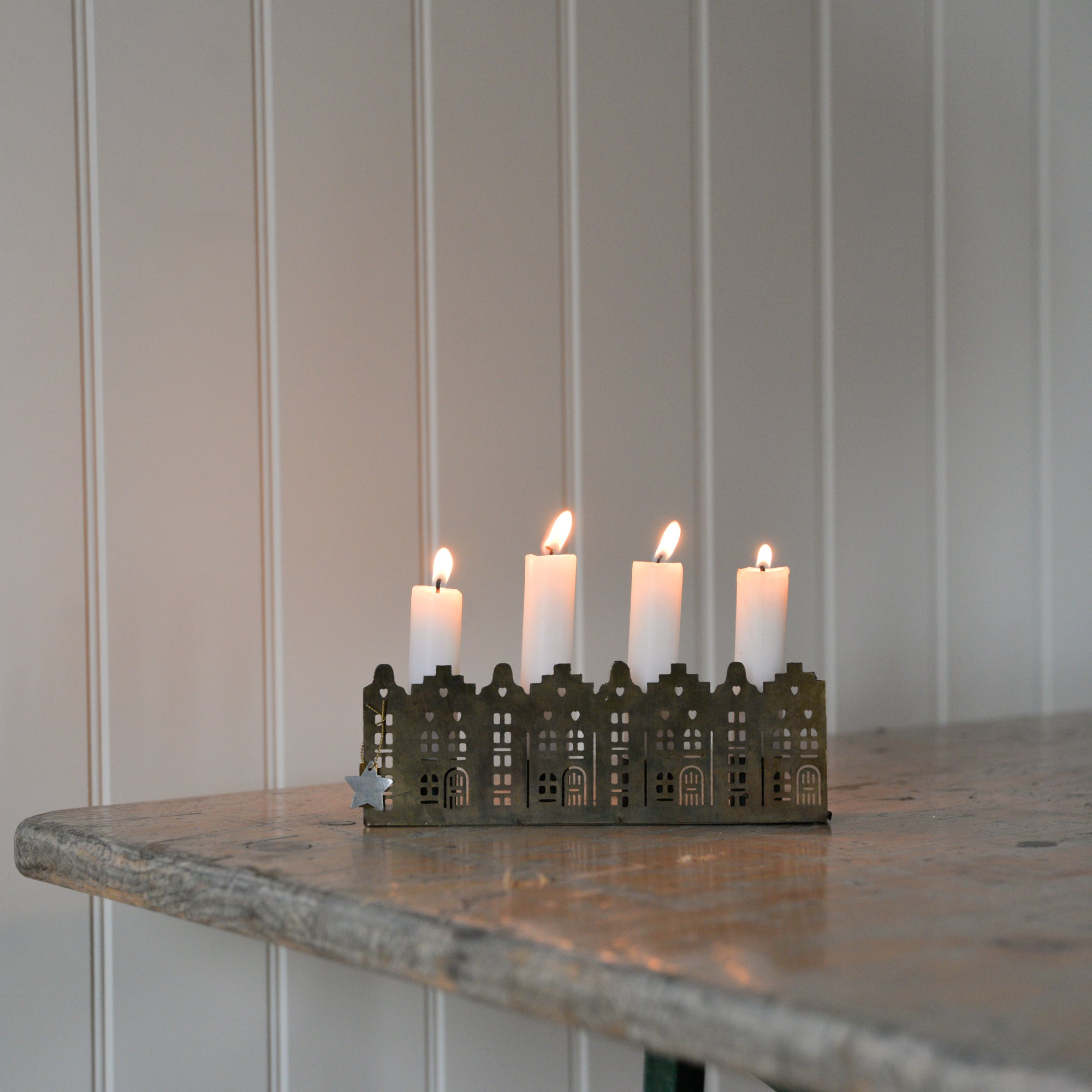 Brass House Dinner Candle Holder