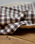 Brown and White Gingham Check Napkin