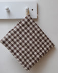 Brown and White Gingham Check Pot Holder