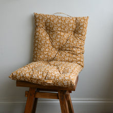 Load image into Gallery viewer, Brown Floral Bench or Chair Cushion