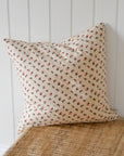 Cream Floral Cushion with Red Flowers