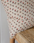 Cream Floral Cushion with Red Flowers