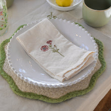 Load image into Gallery viewer, Embroidered Cotton Napkin /Floral Napkin Poppy