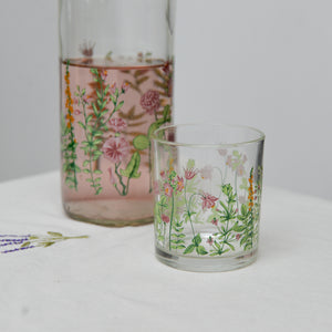 Floral Printed Drinking Glass Tumbler