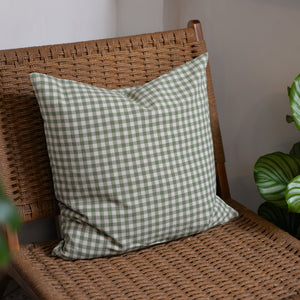 Green Gingham Cushion