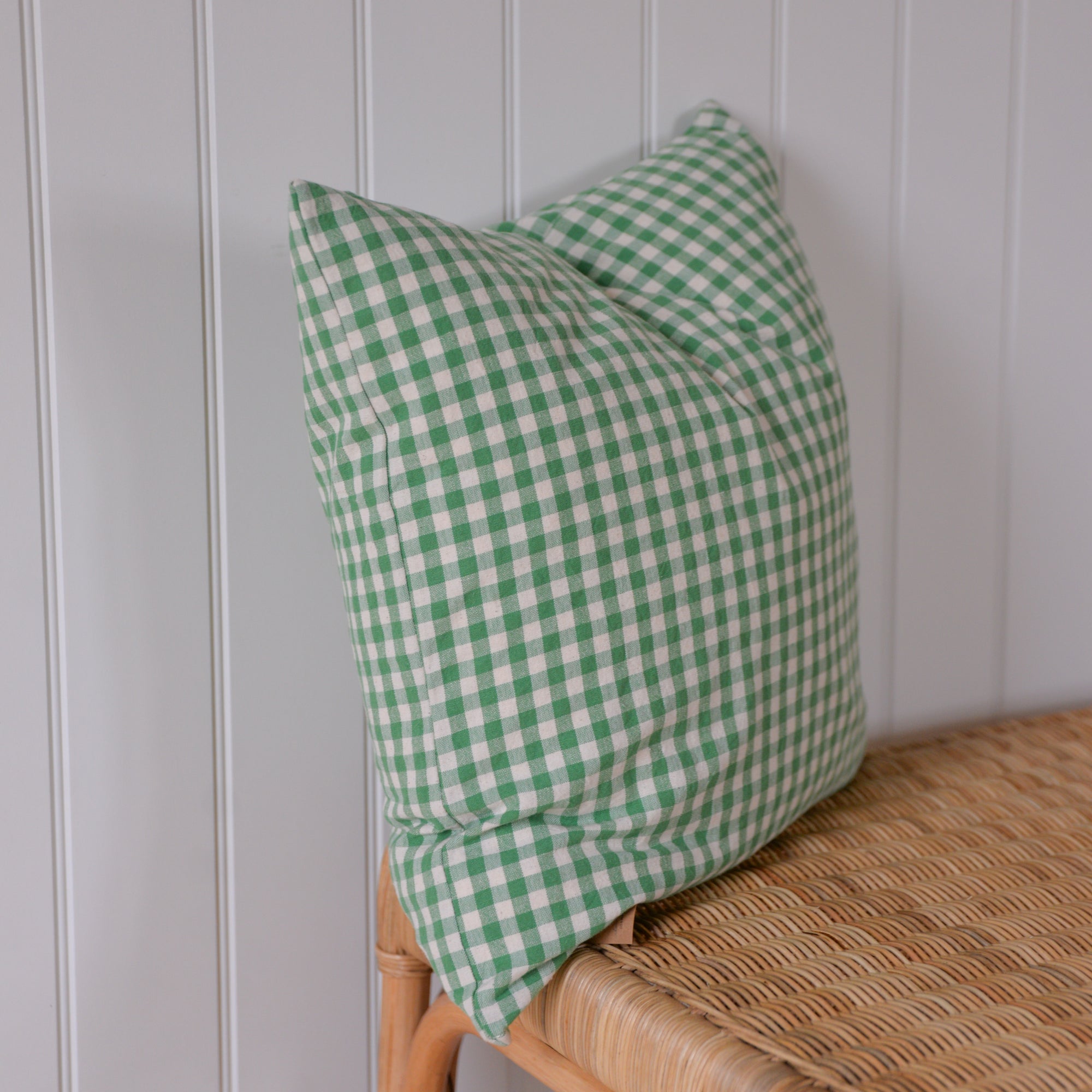 Light Green Gingham Cushion
