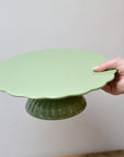 Mint Green Cake Plate on Pedestal