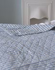 Quilt Blue and Brown Stripes 130 x 180