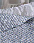 Quilt Blue and Brown Stripes 130 x 180