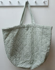 Quilted Over-Sized Bag / Green Stripes