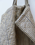 Quilted Over-Sized Bag / Dark Blue Stems