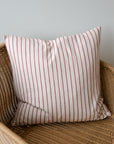 Red Striped Cotton Cushion With Filler
