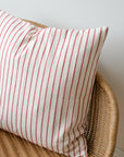 Red Striped Cotton Cushion With Filler
