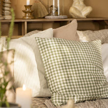 Load image into Gallery viewer, Green Gingham Cushion