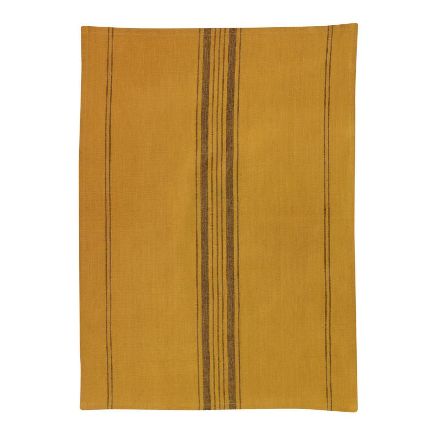 Kilia Striped Linen Tea Towel / Bronze