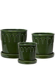 Lykke Glazed Plant Pot / Green
