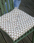 Green and Pink Floral Cotton Chair Pad