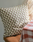 Pink and Green Printed Floral Cushion