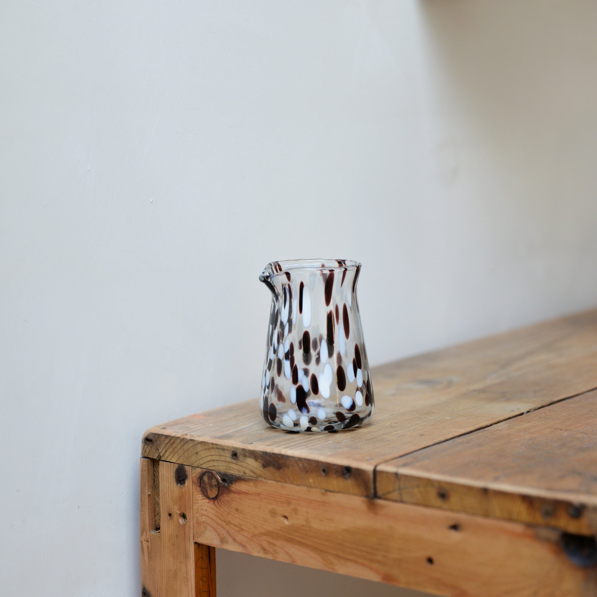 Speckled Glass Milk Jug / Brown