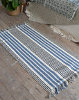 Striped Cotton Runner / Blue