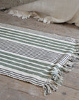Striped Cotton Runner / Green