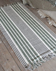 Striped Cotton Runner / Green