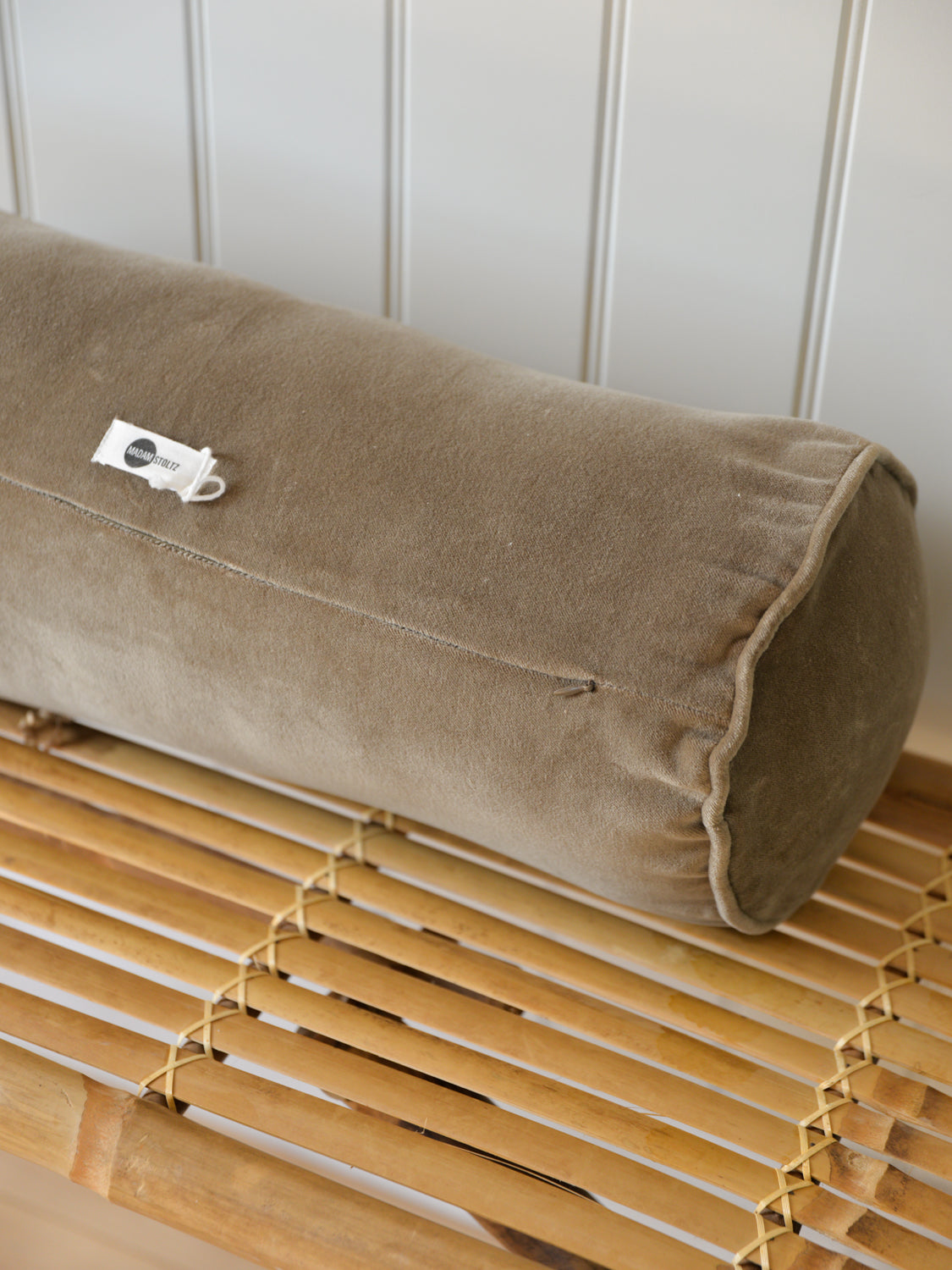 Velvet Bolster Cushion / Dusty Green