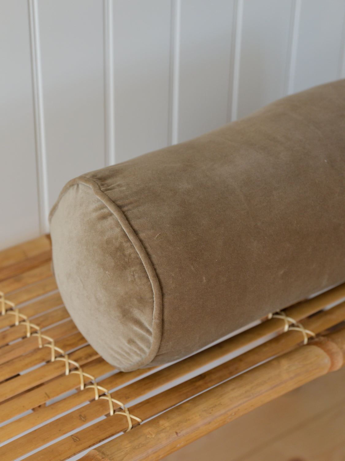 Velvet Bolster Cushion / Dusty Green
