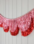 Pink Tinsel Scallop Garland