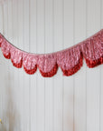 Pink Tinsel Scallop Garland