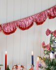 Pink Tinsel Scallop Garland