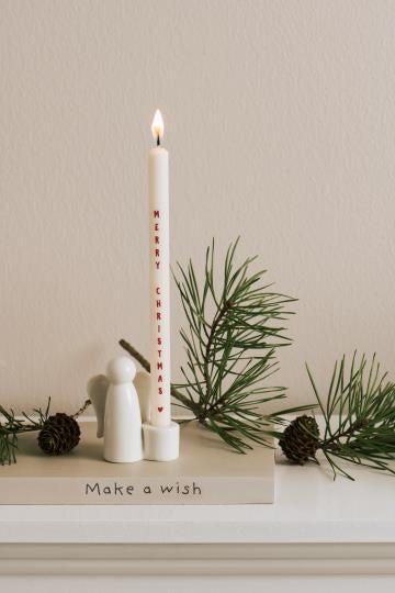 Merry Christmas Taper Candle