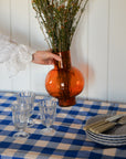 Colourful Round Glass Vase / Orange